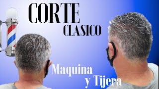 ✂️corte clasico masculino con maquina corte tradicional de hombre con maquina ✂️ [upl. by Ahsaeym795]