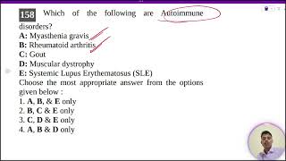 Which of the following are Autoimmune disordersA Myasthenia gravisB Rheumatoid arthritisC Gout [upl. by Edmunda]