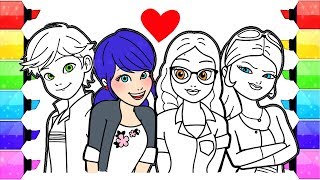 Miraculous Ladybug Coloring Pages  How to Draw and Color Ladybug Coloring Book Marinette Alya Chloe [upl. by Alrahc607]