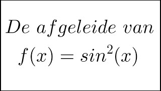 De afgeleide van sin2x [upl. by Alfons]