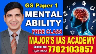 CDPO EO Paper 1 GS  Mental Ability Free class II Major Srinivas II [upl. by Zehcnas]