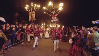 Extended video of Newick Bonfire Societys 2024 procession [upl. by Ellenohs]