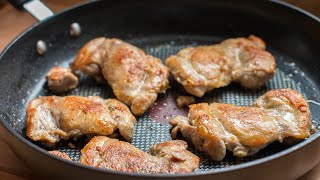 Pan Fried Boneless Skinless Chicken Thighs  EASY  EatSimpleFoodcom [upl. by Arahsal]