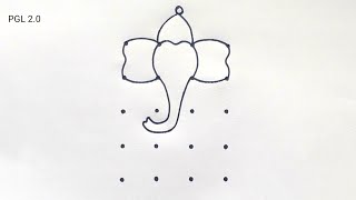 How To Draw Lord Ganesha Drawing From 4×5 Dots Very Easy Steps  Easy Step By Step  PGL 20 [upl. by Eugenides]