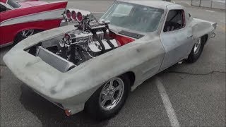 Blown Corvette Split Window Pro Vette East Coast Pro Street Nats DGTV Cars [upl. by Stannwood852]