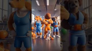 cat dog lion friends gym cat avengers funny lion lioncat avengers [upl. by Winthorpe]