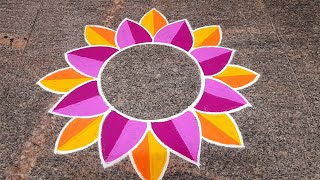 3d kolam rangoli 3d rangoli design flower design p square rangoli [upl. by Randell]