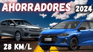 Los 10 AUTOS más ECONÓMICOS de GASOLINA en México 2024 [upl. by Goldston]