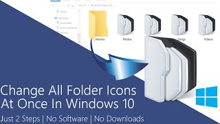 Change All Default Folder Icons in Windows 10 At Once [upl. by Soloma937]