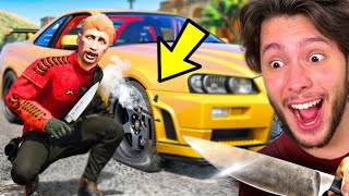 Trolei PLAYER ESTOURANDO o PNEU do CARRO GTA RP [upl. by Sill285]