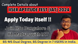 IAT 2024 Application  IISER Aptitude Test  Best for Research iat2024 iiser [upl. by Aralk192]