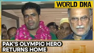 Pakistan welcomes Olympian Arshad Nadeem with grand celebration  World DNA  WION [upl. by Aig]