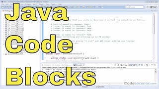 17z  Learn Java Code Blocks  Exercise 3 [upl. by Akirdnahs]