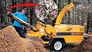 Testing CHEAPEST 5000 Chinese WOOD CHIPPER on Alibaba [upl. by Ablem]