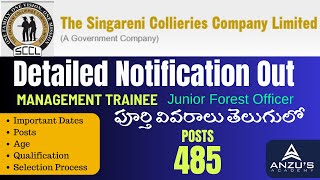 SCCL Singareni Notification 2024  Age  Qualification  Important Dates  పూర్తి వివరాలు తెలుగులో [upl. by Nevanod182]