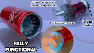 Making a Fully Functional Jet Engine using Soda can  diy Jet Engine [upl. by Nioe]