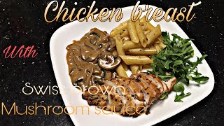 PAN FRY CHICKEN BREAST SWISS BROWN MUSHROOM SAUCE  HEALTHY MEAL  MYLENE C [upl. by Annol]