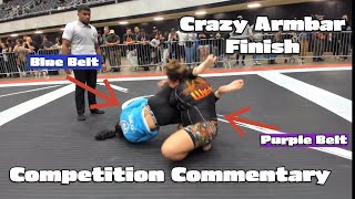 BLUE BELT SUBMITS TWO PURPLE BELTSCompetition Commentary [upl. by Poppy805]