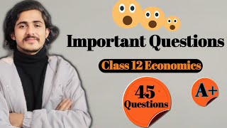 Class 12 Economics Most Important Questions  Important Question for board Exam 2081 class 12 [upl. by Erline]