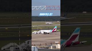 Anadolu Jet landing at DUS Airport shorts aviation video airplane germany travel 2024 [upl. by Nnylarej154]