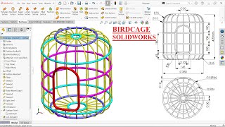 Birdcage Modeling in SolidWorks with Surface features [upl. by Aidas961]