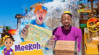 Water Park Treasure Hunt With Blippi and Meekah  Educational Videos for Kids  Kids TV [upl. by Sibelle574]