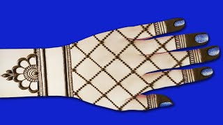 New easy stylish mehndi design  simple back hand mehndi  mehandi ka design raksha bandhan mehndi [upl. by Oidivo]