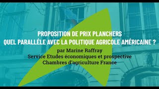 Prix Planchers  quel parallèle avec la politique agricole américaine [upl. by Enaywd]