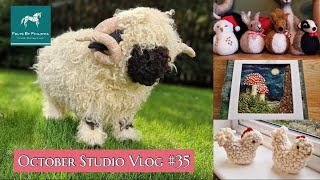 🐑 A NEEDLE FELTING BUSINESS  My largest project to date Christmas baubles 2D shrooms amp chickens [upl. by Benyamin442]