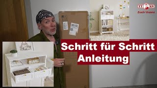 Schritt für Schritt Aufbau Anleitung für Badezimmer Schrank Regal Hzuaneri Badezimmerschrank [upl. by Aerdnod]