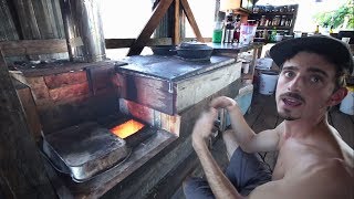 Rocket Man Kyle Demos Amazing Rocket Stove Flat Cooking Surface [upl. by Oicneserc]