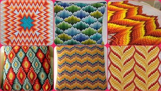 🆕️ creative Bargello embroidery designs for cushions cover amp table covers [upl. by Barton]