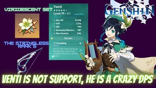 Venti quotDPSquot Build with Viri Set and EM Build  Stringless Rank 5  Genshin Impact [upl. by Eglanteen]