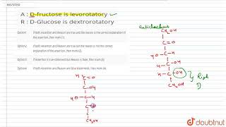 A  Dfructose is levorotatoryR  DGlucose is dextrorotatory  CLASS 12  BIOMOLECULES  CHEMIS [upl. by Enirak]