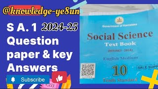 10th Socialscience SA1Question paper amp Official Key Answers English 202425 Knowledgeye8un [upl. by Caesar]