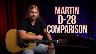 Martin D28 Comparison  Standard D28 vs HD28 vs D28 Modern Deluxe [upl. by Saiasi17]