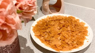 How to make Feuilletine flakes ASMRhomemade Feuilletine  lacy crepesPailleté English subtitles [upl. by Atiuqehs]