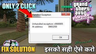 How to Fix Unhandled exception Problem GTA Vice City  GTA Vice City Unhandled Exception Problem [upl. by Mundt947]