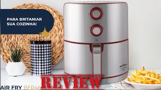 Fritadeira Air Fryer Britânia Bfr46vi 1500w 46l vermelho inox [upl. by Marder363]