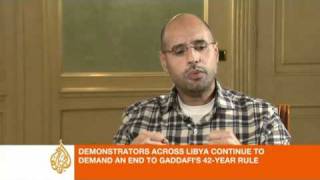 Saif Gaddafi talks to Al Jazeera [upl. by Nhguaved]