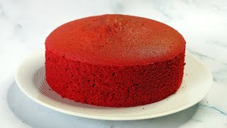 Basic Red Velvet Sponge Cake Recipe  How To Make Red Velvet Cake Without Butter  Cake Fusion [upl. by Hafler]