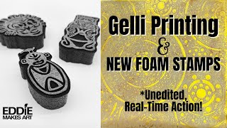 Gelli Printing Unedited RealTime Action [upl. by Stimson]