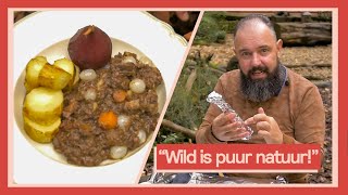 Wildstoof met gepofte pastinaak en stoofpeertjes  Buiten koken met Ramon 5 [upl. by Aivuy]