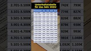 Unterhalt 2024 Prognose der Düsseldorfer Tabelle [upl. by Ynatsyd]