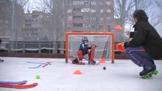 Hockey sobre patines entrenamiento portero Alejandro Marasco ALUCHE MADRID [upl. by Einhpets]