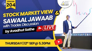 Ep204 Stock Market View and Sawaal Jawaab with Trades Discussion by Avadhut Sathe [upl. by Natie]