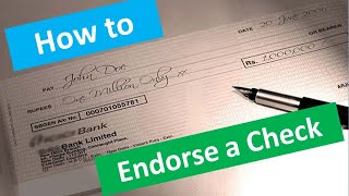 How to Endorse a Check  Cheque [upl. by Grubman]