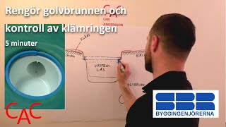 Rensa golvbrunnen och kontroll av klämringen [upl. by Dorcia726]