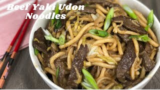 Stir Fry Beef Yaki Udon Noodles Recipe  Easy Yakisoba Udon Recipe  Get Cookin [upl. by Riada]