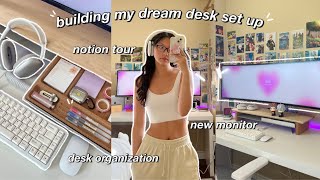 productive days in my life  aesthetic desk tour pinterest inspo amp NEW student notion tour [upl. by Crystie]